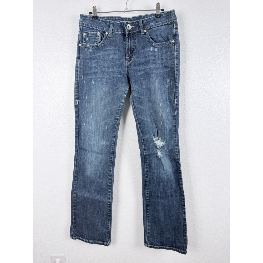 Cowgirl Tuff Co Filly Bootcut Jeans 29x35 Distressed Rhinestone Western Y2K